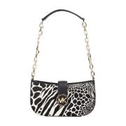 Zwarte Haircalf Crossbody Tas met Kaartsleuven Michael Kors , Black , ...