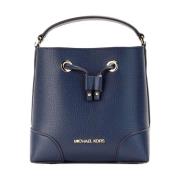 Navy Pebbled Leather Bucket Crossbody Tas Michael Kors , Blue , Dames