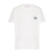 Witte Katoenen VLogo T-Shirt Valentino , White , Heren
