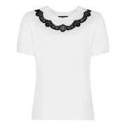 Logo DG Kant Jersey T-Shirt Dolce & Gabbana , White , Dames