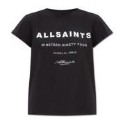 T-shirt `Tour` AllSaints , Black , Dames