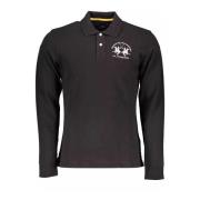 Zwarte katoenen poloshirt met logo La Martina , Black , Heren