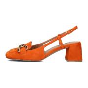 Oranje Slingbacks met Blokhak Bibi Lou , Orange , Dames