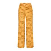 Gedrukte Viscose Straight-Leg Broek Maliparmi , Orange , Dames