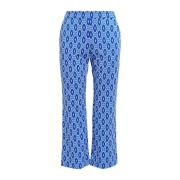 Flared Jacquard Broek Maliparmi , Blue , Dames