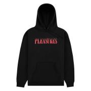Zwarte hoodie met voorprint Pleasures , Black , Heren