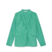 Elegant Taffeta Single-Breasted Jacket Maliparmi , Green , Dames