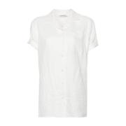 Linnen Cubaanse Kraag Shirt Amotea , White , Dames