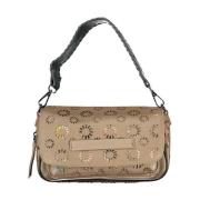 Beige Handtas met Meerdere Compartimenten Desigual , Beige , Dames