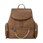 Pebbled Leather Chain Shoulder Backpack Michael Kors , Brown , Dames