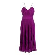 Paarse Geplooide Midi Jurk Max Mara , Purple , Dames