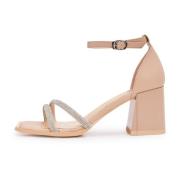 Blokhak sandalen - Beige Cesare Gaspari , Beige , Dames