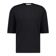 Katoenen Longsleeve Ronde Hals Rechte Snit Kiefermann , Black , Heren