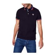 Zwarte Katoenen Polo Met Logo Patch Schott NYC , Black , Heren