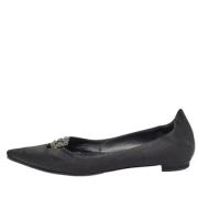 Pre-owned Satin flats Manolo Blahnik Pre-owned , Black , Dames