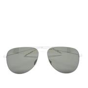 Pre-owned Metal sunglasses Yves Saint Laurent Vintage , White , Dames