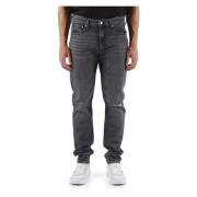 Slim Taper Jeans Vijf Zakken Calvin Klein Jeans , Gray , Heren