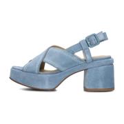 Blauwe Paisley Sandalen Via Vai , Blue , Dames