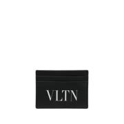 Matte Effect Logo Print Wallets Valentino Garavani , Black , Heren