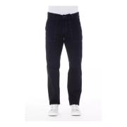 Blauwe Jeans met Contrasterende Stiksels Alpha Studio , Blue , Heren