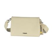 Witte Handtas met Contrastdetails Desigual , Beige , Dames