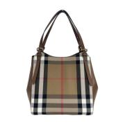 Check Tote Tas met Tan Accents Burberry , Multicolor , Dames