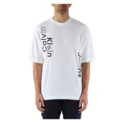 Katoenen T-shirt met Front Logo Borduurwerk Calvin Klein Jeans , White...