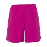Paarse Logo Print Elastische Taille Shorts Stüssy , Purple , Heren