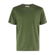 Linnen T-shirt met voorzak MC2 Saint Barth , Green , Heren