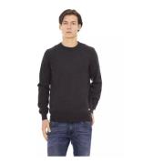 Luxe Monogram Crewneck Sweater Baldinini , Gray , Heren