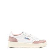 Witte Leren Sneakers met Roze Suède Autry , Multicolor , Dames