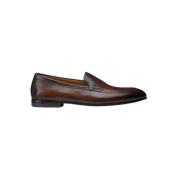 Bruin Leren Penny Loafers Doucal's , Brown , Heren