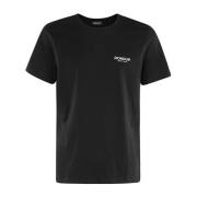 Casual Katoenen T-shirt Dondup , Black , Heren