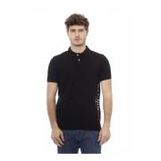 Zwarte Geborduurde Polo Shirt Baldinini , Black , Heren