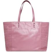 Pre-owned Leather totes Bottega Veneta Vintage , Purple , Dames