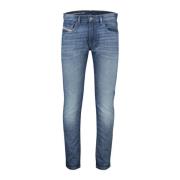 Blauwe Zomer Jeans 5-Pocket Model Diesel , Blue , Heren