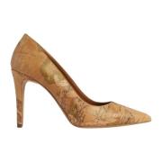 Klassieke Geo Print Hoge Hak Pumps Alviero Martini 1a Classe , Beige ,...