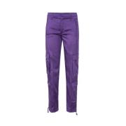 Paarse Katoen Elastan Broek Dondup , Purple , Dames