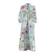 Lange Jurk Vrouwen Bloemenpatroon MC2 Saint Barth , Multicolor , Dames