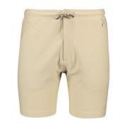 Beige Slim Fit Katoenen Shorts Airforce , Beige , Heren