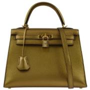 Pre-owned Leather handbags Hermès Vintage , Yellow , Dames