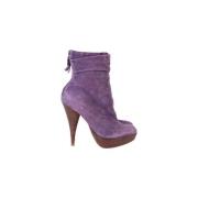 Pre-owned Suede boots Balmain Pre-owned , Purple , Dames