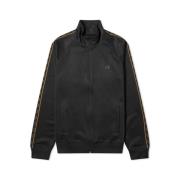 Contrast Taped Track Jacket Fred Perry , Black , Heren