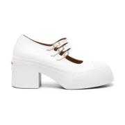 Witte platte schoenen met rubberen neus Marni , White , Dames