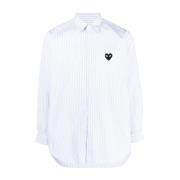 Gestreept Hart Shirt Comme des Garçons Play , Blue , Heren