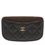 Pre-owned Leather wallets Chanel Vintage , Black , Dames