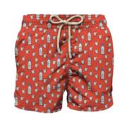 Heren Strand Shorts Micro Patroon MC2 Saint Barth , Multicolor , Heren