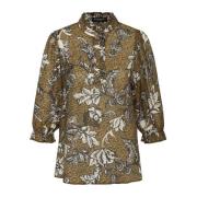 Bruin Bloemenprint Blouse Dusclebbmorea Bruuns Bazaar , Multicolor , D...