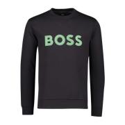Zwarte Salbo Sweater Hugo Boss , Black , Heren