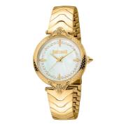 Antieke Witte Wijzerplaat Gouden Accent Horloge Just Cavalli , Yellow ...